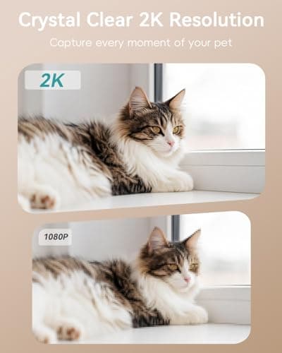 ZUMIMALL Pet Camera Indoor, 5G/2.4G WiFi Camera for Dog/Cat with Laser Toy, 3MP Pet Security Cameras with Phone App, 2-Way Talk, Auto Tracking, Pet/PIR/AI Detection, Privacy Protect, Alexa/ONVIF/Cloud - Thumbnail 4