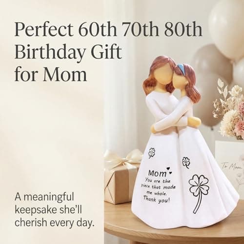 VDOR Mother Daughter Figurine for Mom: Hand-Painted Resin Statue Engraved “You Made Me Whole” – Treasured by Moms for 10 Years – Sentimental Gift for Mother’s Day or Birthday - Thumbnail 4