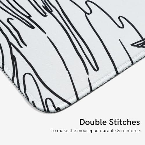 Large Gaming Mouse Pad for Desk,Kanagawa XXL Mouse Pad 35.4x15.7 Inch,Waterproof Desk Pad,Non-Slip Rubber Base Mice Pad,Keyboard Pad Computer Mat,White Mouse pad - Thumbnail 3