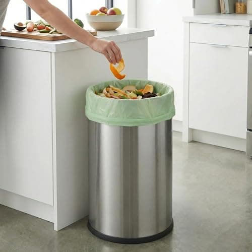 UFCOELPT 13 Gallon Compostable Trash Bags with Handles, 128 Count Bulk Value - Extra Thick 0.9 Mil Tall Kitchen Garbage Bags, Unscented Biodegradable Food Scrap Waste Bin Liners, Seedling Certified - Thumbnail 6