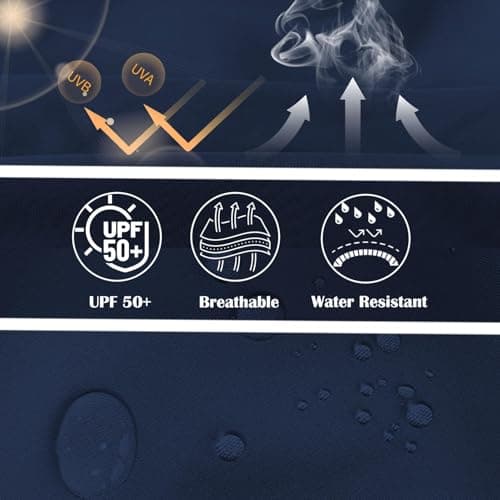 Womens Cargo Joggers with Pockets Hiking Pants Water Resistant Quick Dry Lightweight Elastic Waist Drawstring UPF 50+ Travel Casual Work Jogging Dark Blue M - Thumbnail 6