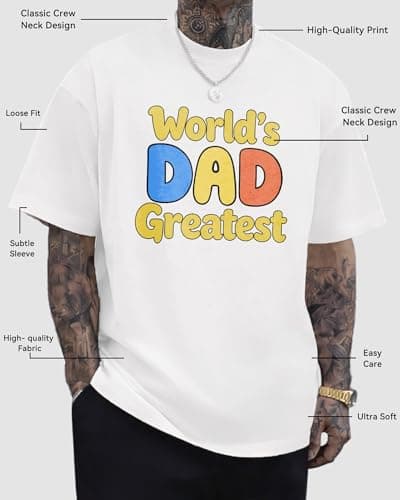 YTD Dad Graphic Tshirt, Premium Cotton Printed Oversized Casual Tees - Thumbnail 5