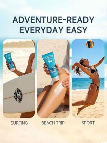 Reef Safe Sunscreen SPF 50, Travel Size Zinc Oxide Mineral Sunscreen, Natural Organic Centella Extract, Lightweight No White Cast, Non-Greasy, For Women & Men, Outdoor Beach Home Office Daily Use - Thumbnail 6