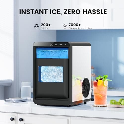 COWSAR Nugget Ice Makers Countertop, 44Lbs/24H Crushed Ice Maker & Pebble Ice Machine, Pellet Ice Makers with Ice Scoop &Removable Basket,Sonic Countertop Ice Machine for Home/Kitchen/Office - Thumbnail 3
