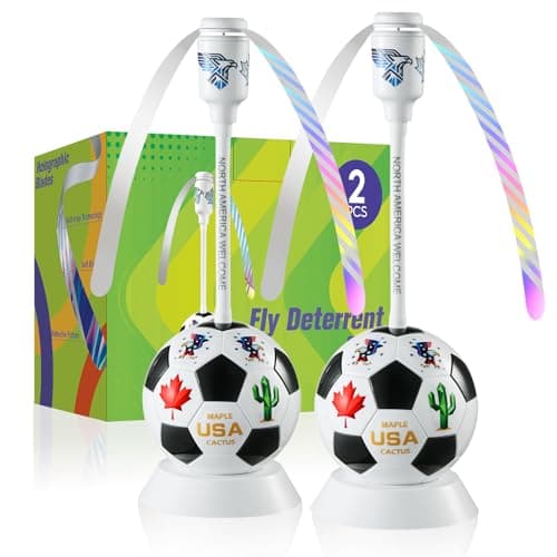 chemotex Soccer Theme Fly Fans for Tables, Table Top Fly Spinner to Keep Flies Away from Food, Outdoor Fly Repellent Fan for World Cup Party Decorations, Birthday Party Decor, BBQ (2) - Image 1