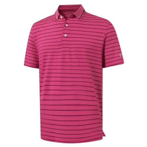 M MAELREG Polo Shirts for Men Quick Dry Stretch Striped Dress Business Shirts Short Sleeve Outdoor Golf Shirt - Image 1
