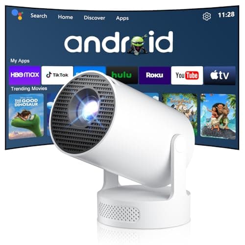 Mini Projector with Wifi and Bluetooth 5.4, Portable Proyector 4K Support, Built-in Apps, 5W Speaker, Auto Vertical Keystone Correction, Smart Projector for Home Outdoor Movies/Bedroom (2026 Upgrade) - Image 1