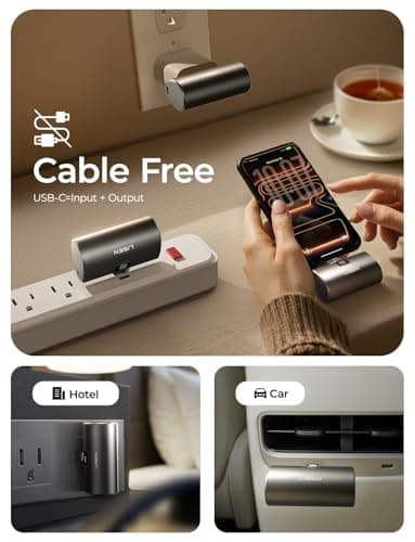 7000mAh Mini Portable Charger USB C Power Bank for iPhone 17 Pro Max 22.5W Fast Charging[USB-C Only, No Cable Needed], LISEN for iPhone 17 Pro Max 16 15, Samsung,Pixel, iPad, AirPods - Thumbnail 6