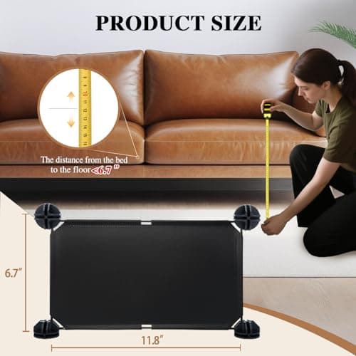LEICHTEN 6.7" H x 166" L in Total Under Couch Blocker, Adjustable Length Couch Blockers for Pets, Couch Blockers Keep Cat Dog Off Couch, Fits Loveseat, Sofa, Couch, Black - Thumbnail 4