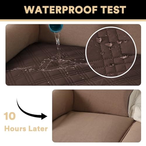 PrinceDeco Waterproof Pet Blanket Dog Bed Cover with Non-Slip Back for Furniture Bed Sofa, Couch Covers for 3 Cushion Couch Sofa Pet Friendly,Brown,47x68 Inch - Thumbnail 3