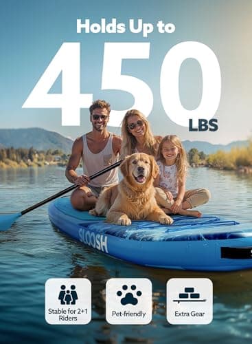 SLOOSH Inflatable Stand Up Paddle Board, 10'6" Paddle Boards with Premium Accessories, Non-Slip EVA Deck, Ultra-Light Carry Bag Pump, Ripple SUP for Youth & Adults of All Skill Levels - Thumbnail 3