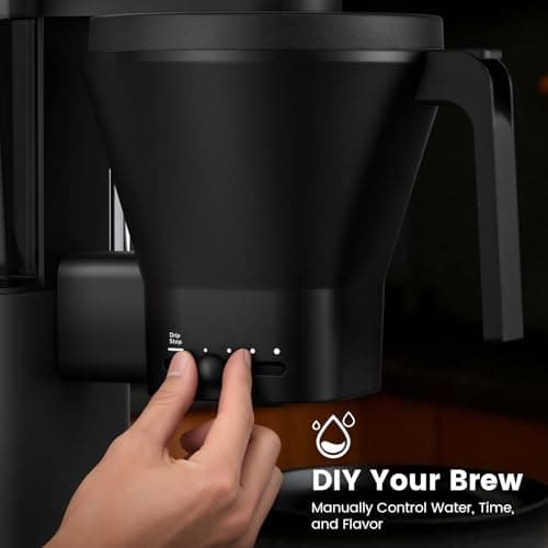 Kismile SCA-Certified 8 Cup Drip Coffee Maker, Pour Over Coffee Machine with 3s Instant Heat 197–205℉, Adjustable Flow Control, Removable Water Tank, Deep Cold Brew & 40 Min Keep Warm (Dark Grey) - Thumbnail 6