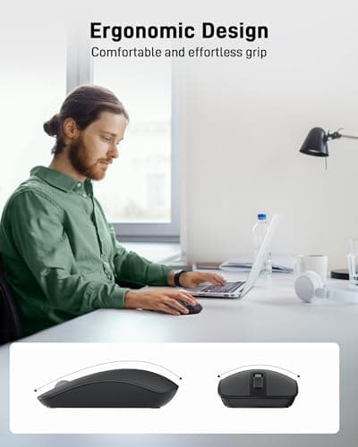 Acer Computer Mouse Wireless, 2.4G Slim USB Wireless Mice with USB Receiver, Small Sized Hands, 800/1200/1600 Adjustable DPI Optical Laptop Mouse with 4 Buttons, Portable for Laptop, Desktop, PC - Thumbnail 6