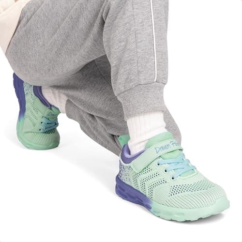 DREAM PAIRS Boys Girls Shoes Kids Tennis Footwear EZ-Ons GoGetters Running Athletic School Sneakers for Little/Big Kid,Size 13 Little Kid,Mint Green/Purple,KD18001K - Thumbnail 6