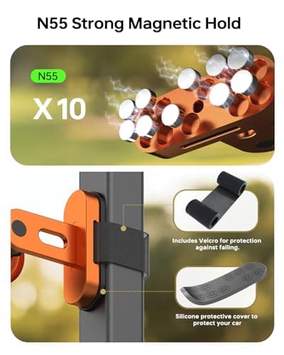SITIZ Magnetic Golf Cart Phone Holder，Phone Mount Compatible with MagSafe iPhone 12-17, Golf Accessories for Men, Aluminum Alloy, Fits EZGO, Club Car, Yamaha, Adjustable Ball Head, Golf Gifts - Thumbnail 3