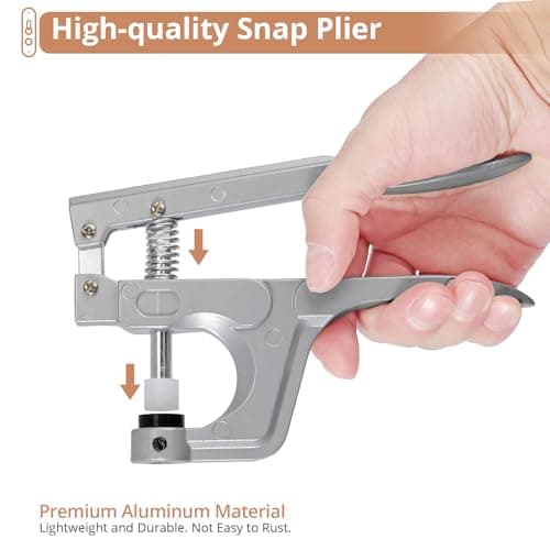 Kamtop Snaps and Snap Pliers Set, 408 Sets T5 Plastic Snap Buttons 24 Colors, Snap Fasteners Snap Press Pliers Snaps Starter Kit Snap Setter Tool for Clothes Sewing Bibs Rain Coat DIY Crafting - Thumbnail 5