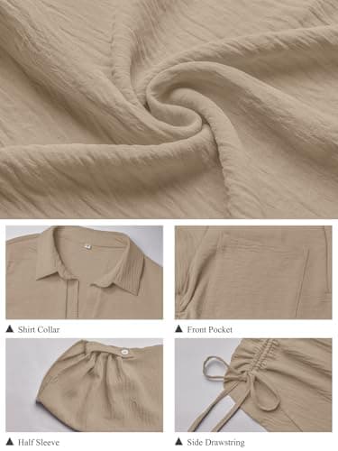 GKBK Women Swimsuit Coverup Bathing Suit Cover Ups for Swimwear Swim 2026 Summer Bikini Beachwear Drawstring Beach Dress Shirt Sundresses Casual Clothes Fashion Trends Apricot XL - Thumbnail 5