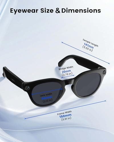 Orpnkna AI Smart Glasses with 8MP Camera, Continuous 12-Min 1200P Video Recording, Real-Time Translation & Voice Assistant, Open-Ear Bluetooth Audio for Vlogging, Travel & Meetings - Thumbnail 2