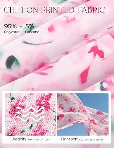 GRACE KARIN Womens Summer Floral Maxi Dress 2026 Flowy Wedding Guest Dress A Line Boho Dresses Fashion Clothing with Pockets Pink Floral XL - Thumbnail 5