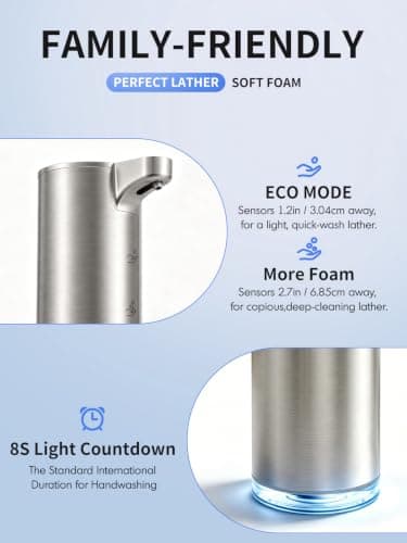 Automatic Soap Dispenser Touchless Foaming: Stainless Steel Free Touch - Thumbnail 6