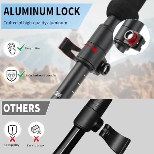 ISTATSO Portable Foldable Hiking Poles, 7075 Aluminum Adjustable Walking Sticks with Quick - Lock, Ideal for Hiking, Camping, and Mountain Trips 2pc Trekking Poles - Thumbnail 3