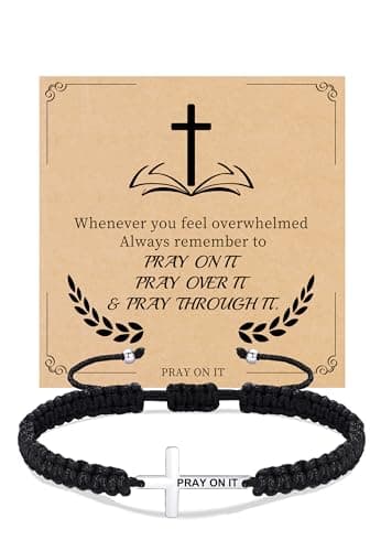 Sistble Mothers Day Gifts for Women, Cross Bracelet for Women Easter Basket Stuffers Jesus Religious Christian Bracelet Catholic Baptism First Communion Gifts for Teen Jewelry - Image 1