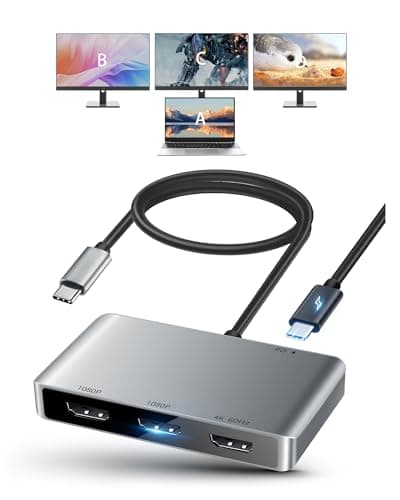 avedio links USB C to HDMI Multi Monitor Adapter, HDMI Splitter 1 in 3 Out Extended Display for Triple Monitor with 100W PD Port, Out 1 4K@60Hz, Out 2 and 3 1080p, Display for Windows Mac OS - Image 1