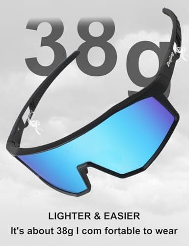 BangLong Sports Sunglasses for Men Women - UV400 Protection Baseball Sun Glasses TR90 for Running Cycling Baseball Fishing, blue - Thumbnail 4