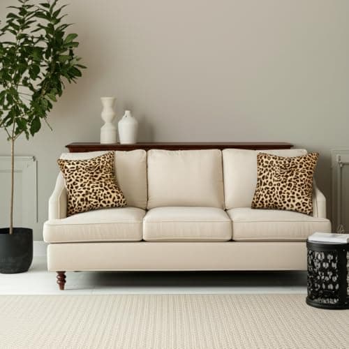 Cheetah Print Pillow Covers Room Decor 18x18 Inch, Leopard Print Decorative Throw Pillow Covers for Home Couch Sofa Bedroom Livingroom Dorm, Set of 2 African Wild Animal Theme - Thumbnail 5