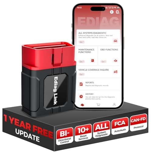 KINGBOLEN Ediag Link OBD2 Scanner Bluetooth,All System Bidirectional Scan Tool for iOS & Android,10+ Hot Reset Functions, Code Reader for Cars and Trucks,CANFD Protocol,FCA AutoAuth,1 Year Free Update - Image 1