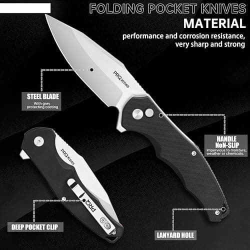 PRQ N730 Mini Folding Pocket Knife 3.35" 14C28N Stainless Steel Blade - Thumbnail 5