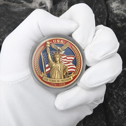 250th Anniversary USA Challenge Coin – Statue of Liberty Freedom Coin, 1776–2026 America 250 Years of Freedom Commemorative Coin,Honoring 250 Years of American Freedom - Thumbnail 5