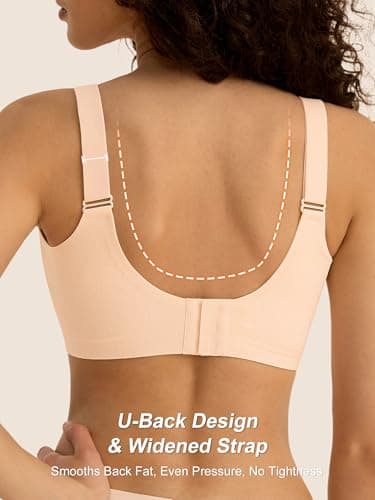 Cuteio Bras for Women No Underwire, Full Coverage Seamless Comfortable Bralette with Support and Lift, Wireless Padded Bra - Thumbnail 3
