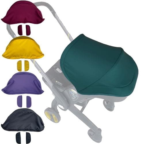 Feliliber Canopy Replacement Compatible with Doona Car Seat Strollers, 3-Piece Thickened Hood and Shoulder Pads Set, High-Opacity Sun Shade, Machine Washable (No Rods)(Blackish Green)