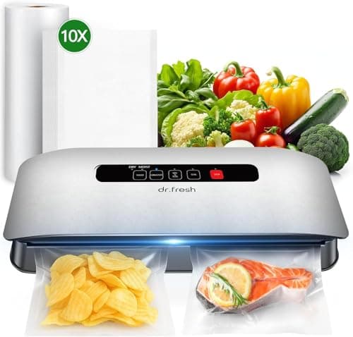 Food Vacuum Sealer Machine, 8-in-1 Food Vacuum Saver Sealer V20 with Moist & Dry Mode, External VAC, Bags and Cutter Included, Compact Lightweight Food Sealer for Home Kitchen Storage & Meal Prep - Image 1