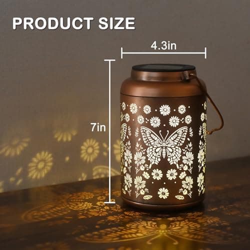 Mothers Day Gifts for Women Mom Grandma, Birthday Gifts Butterfly Solar Lights Outdoor Waterproof, Decoration Outside for Outdoor, Yard, Garden Decor Butterflies Solar Lantern - Thumbnail 3