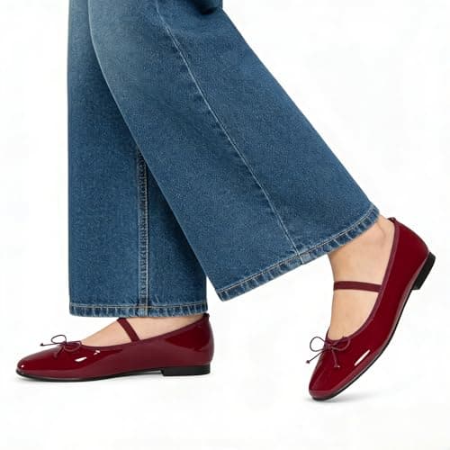 StillFancxy Ballet Flats with Bow Square Toe Ballerina Flats Slip on Bowknot Flat Shoes for Women Dressy Comfortable - Thumbnail 5