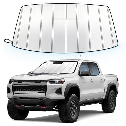 TATMAKLOONG Windshield Sun Shade for Chevy/Che-vrolet Colorado 2023-2026/GMC Canyon 2023-2026, Custom Fit Folding Design Front Window Sunshade Accessories for Interior Protector, Blocks UV
