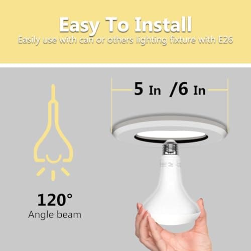 DAYBETTER BR30 LED Bulb Indoor Flood Light Bulbs, 65W Equivalent Dimmable LED Bulbs, 4000K Neutral White, 850 Lumens E26 Base, Recessed Can Bulb for Living Room Bedroom Dining Room Bathroom, 6 Pack - Thumbnail 6