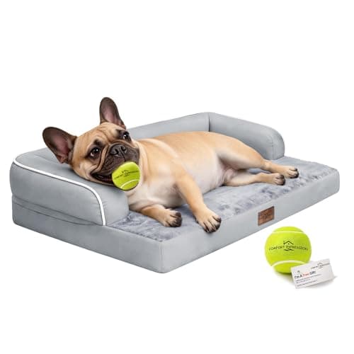 Comfort Expression Memory Foam Dog Bed for Large Medium Sized Dogs - Waterproof Orthopedic Pet Bed with Washable Removable Cover, Non-Slip Pet Sofa Couch, 36 x 27 - Image 1