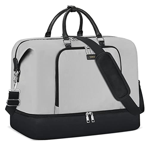 Travel Weekender Bags for Women, Overnight Bag with Shoe Compartment, Oversized Travel Duffel Bag Carry On Tote with Trolley Sleeve 21" for Weekend Travel Business Trip - Image 1
