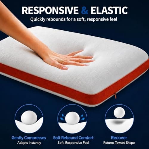 ASRIO 4D Silicone Grid Pillow: Cooling TPE Ergonomic Cervical Support for Neck Pressure Relief, Side & Back Sleepers, Washable (Queen (U.S. Standard), (Bread Pillow)) - Thumbnail 4