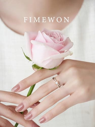 Fimewon Silver Rings for Women Non Tarnish Dainty Cubic Zirconia Rings Bithday Gifts for Women Size 7 - Thumbnail 2