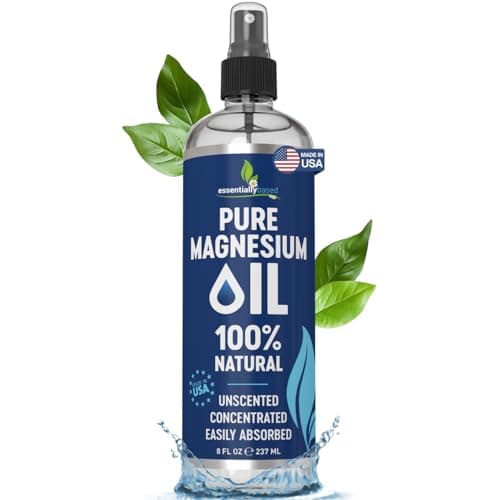 Pure Magnesium Oil Spray 8oz - Topical Magnesium Spray for Sleep Extra Strength - Less Sting - Less Itch - 100% Natural and Organic Oil - Made in USA - Image 1
