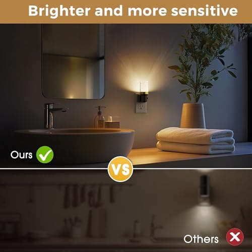 L LOHAS LED Night Light, Dimmable Bubble Night Lights Plug into Wall, 2 Pack Automatic Night Lights Plug in with Auto Light Sensor, Adjustable Brightness 3000K LED Night Light, for Bedroom Hallway Hom - Thumbnail 5