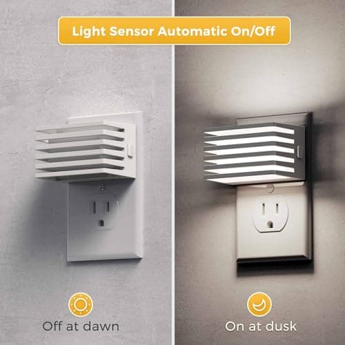 L LOHAS LED Night Lights Plug into Wall, 2 Pack Modern Night Light with Dusk to Dawn Sensor, Dimmable Plug in Night Light, Adjustable Brightness, 5000K White for Bedroom Bathroom Hallway - Thumbnail 2