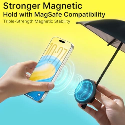 Phone Umbrella for Sun Shade: Magnetic Thumbs Up Cell Phone Umbrella Sun Shade UPF 45+ Anti-Glare Screen Protector for Beach Car Outdoor Travel Pool Easter Basket Stuffers for Women Men Teens Boy Girl - Thumbnail 2