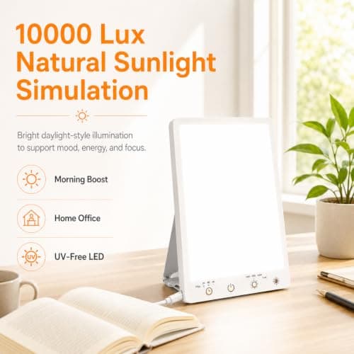 Beamhaus Light Therapy Lamp,10000 Lux Light Therapy Lamp -Full Spectrum Llight Therapy,3 Color Touch&Wall Mountable Daylight Therapy Lamp,Sunlight Lamp with Memory Function for Home & Office - Thumbnail 3
