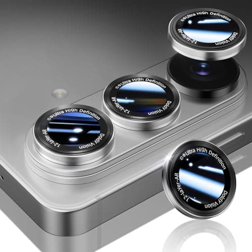 HelloDeere for Samsung Galaxy S26/S26 Plus Camera Lens Protector, Military-Grade 9H+ Tempered Glass AR Optical Tech HD Anti-Glare Anti-Scratch Metal Individual Ring Easy Install Case Friendly, Silver