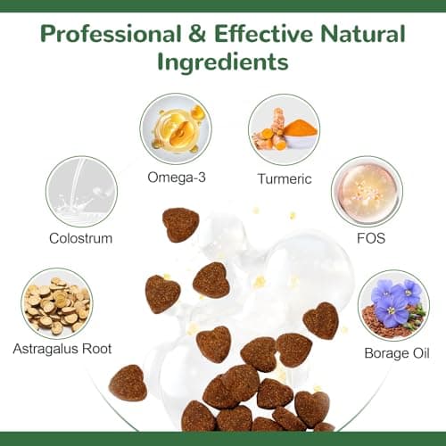 Vetriuntrix Dog Allergy Chews, Dog Itch Relief Chews for Paw Licking Itchy Skin, Probiotics with Omega-3 Turmeric Astragalus for Large Dogs Coat Immune Supplement-150ct - Thumbnail 5
